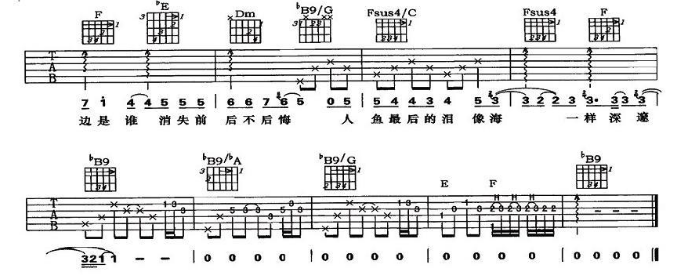 人鱼的眼泪吉他谱第(3)页