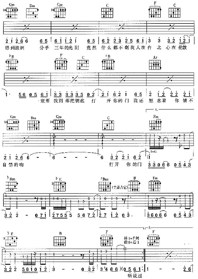 找钥匙吉他谱第(3)页