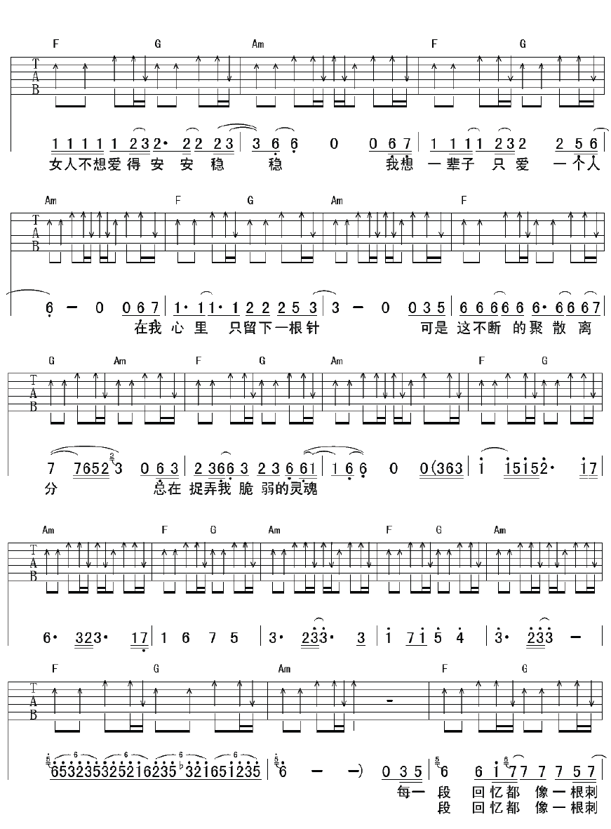 刺心吉他谱第(2)页