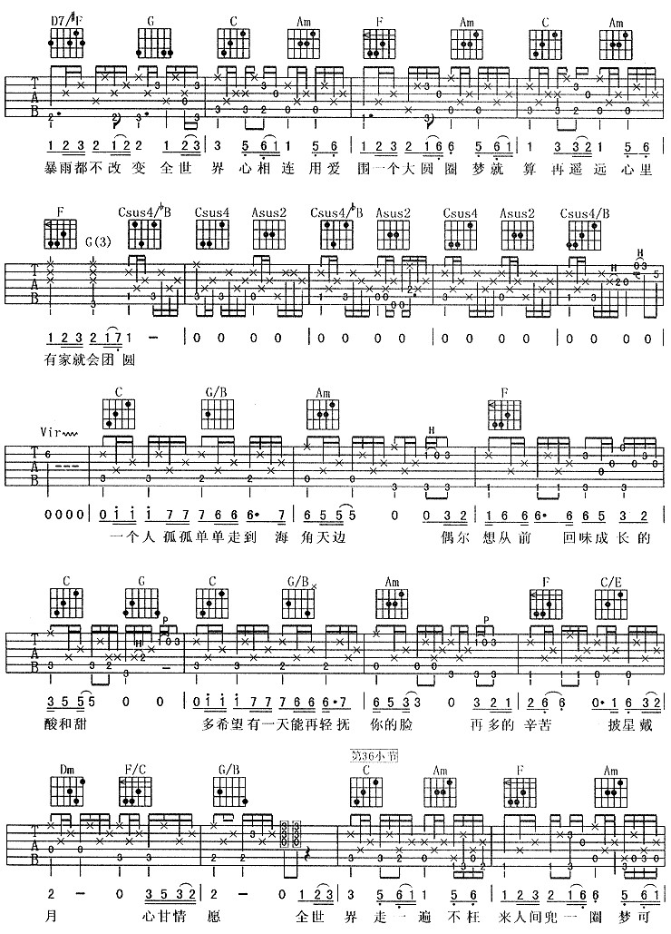 团圆吉他谱第(2)页
