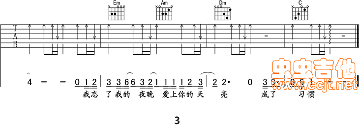 习惯吉他谱第(3)页