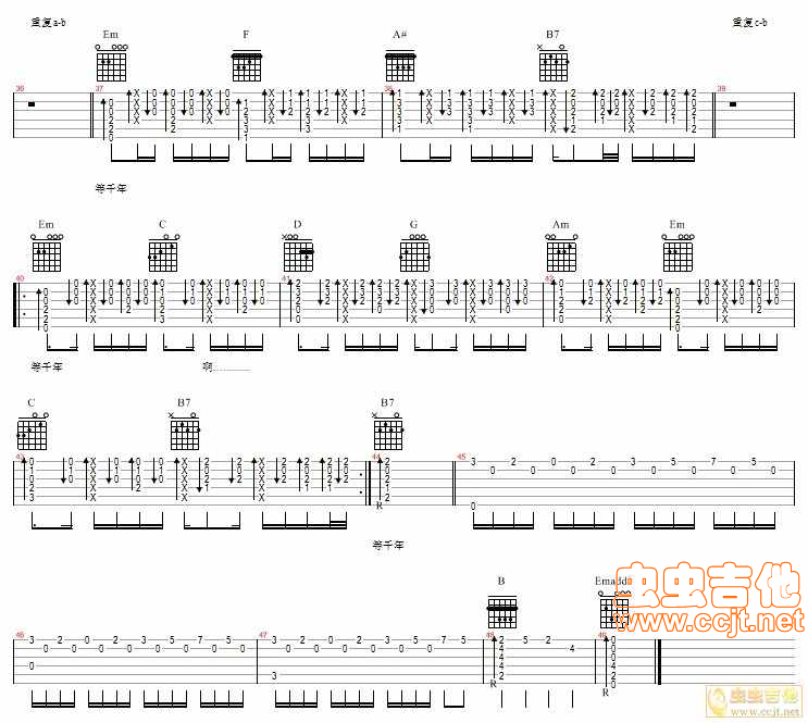 等千年吉他谱第(3)页