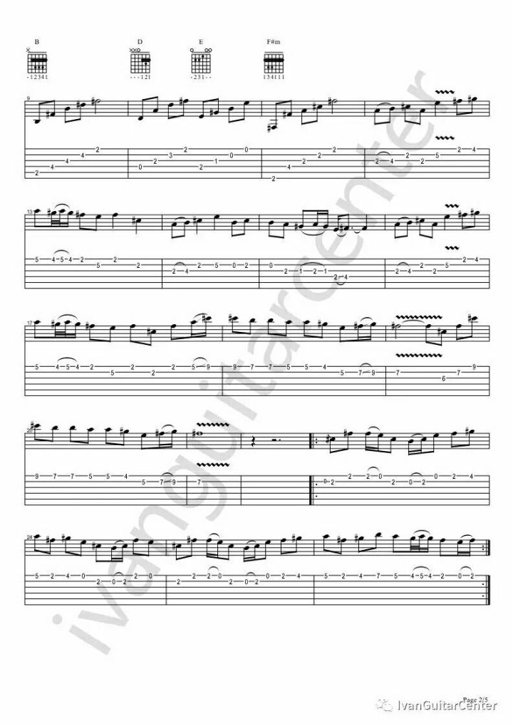 鲸歌吉他指弹谱双吉他版第(2)页
