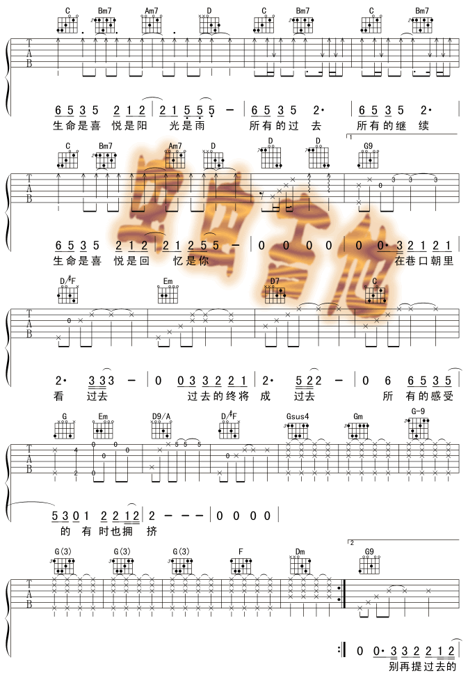 拥挤吉他谱第(2)页