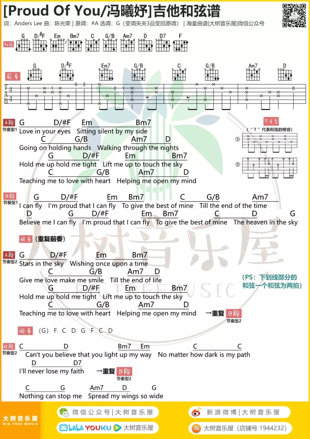 挥着翅膀的女孩吉他谱大树音乐屋第(3)页