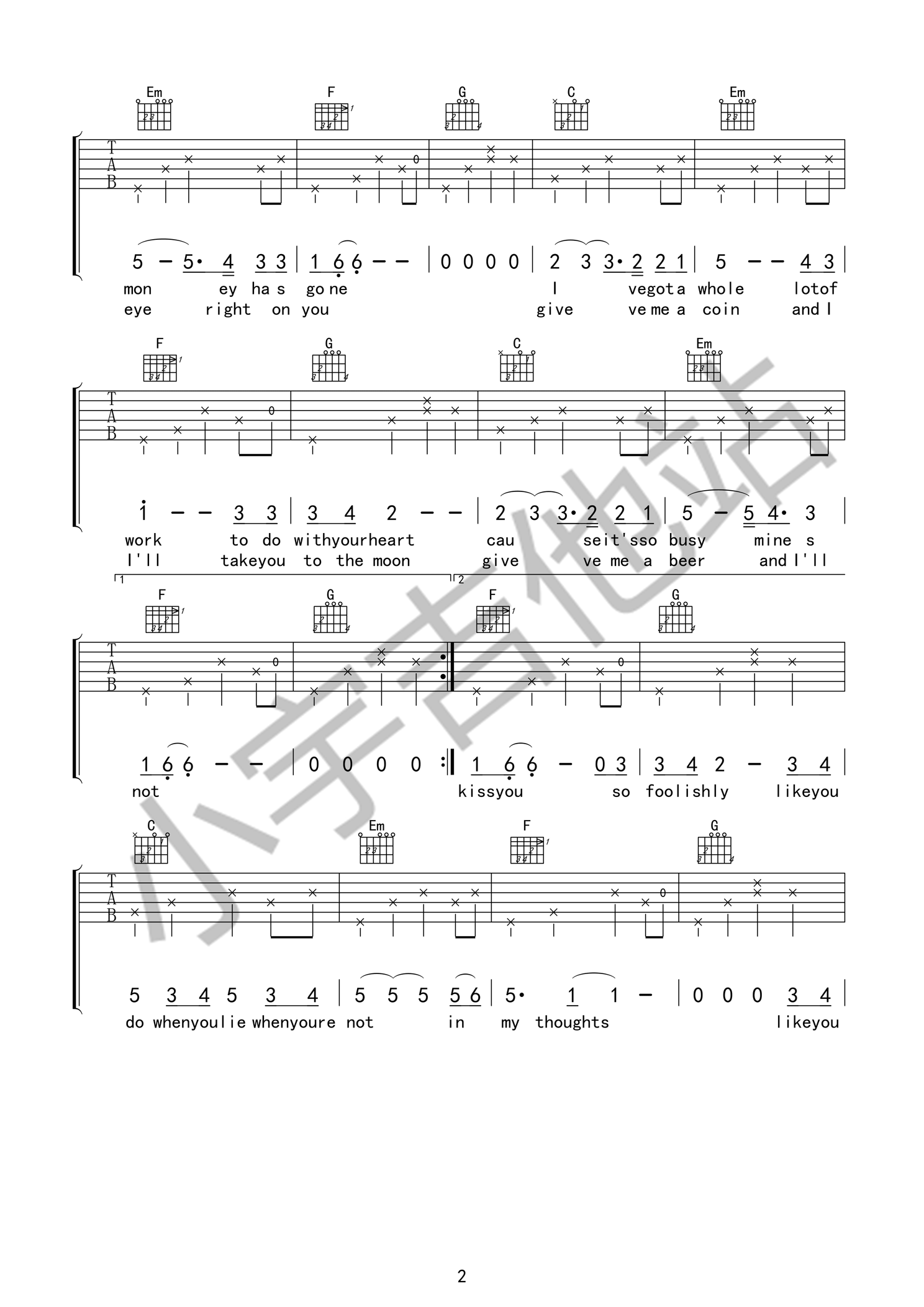 Lovingstrangers吉他谱第(2)页