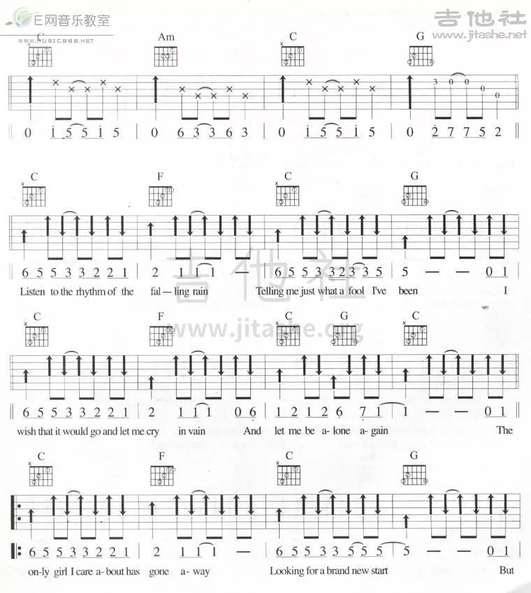 雨的旋律吉他谱第(1)页