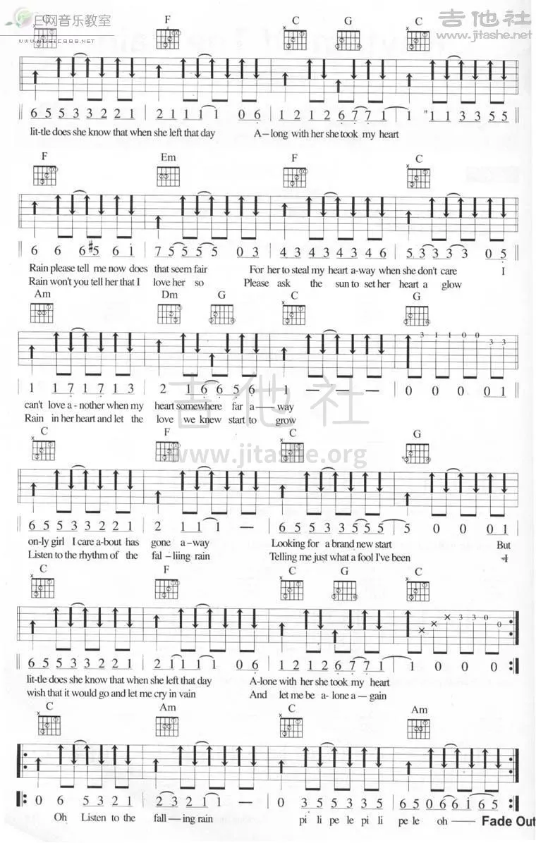 雨的旋律吉他谱第(2)页
