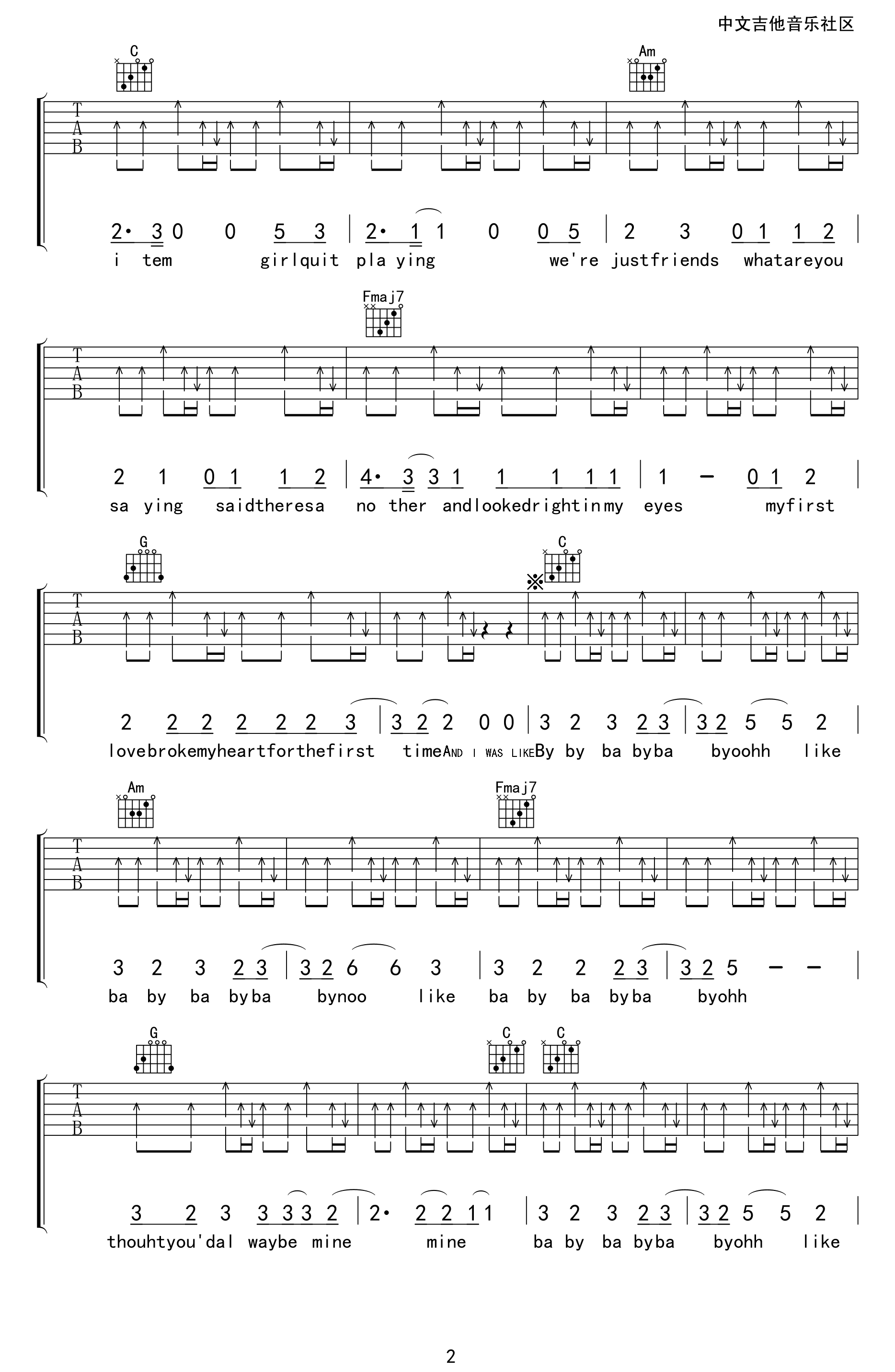 Baby吉他谱第(2)页