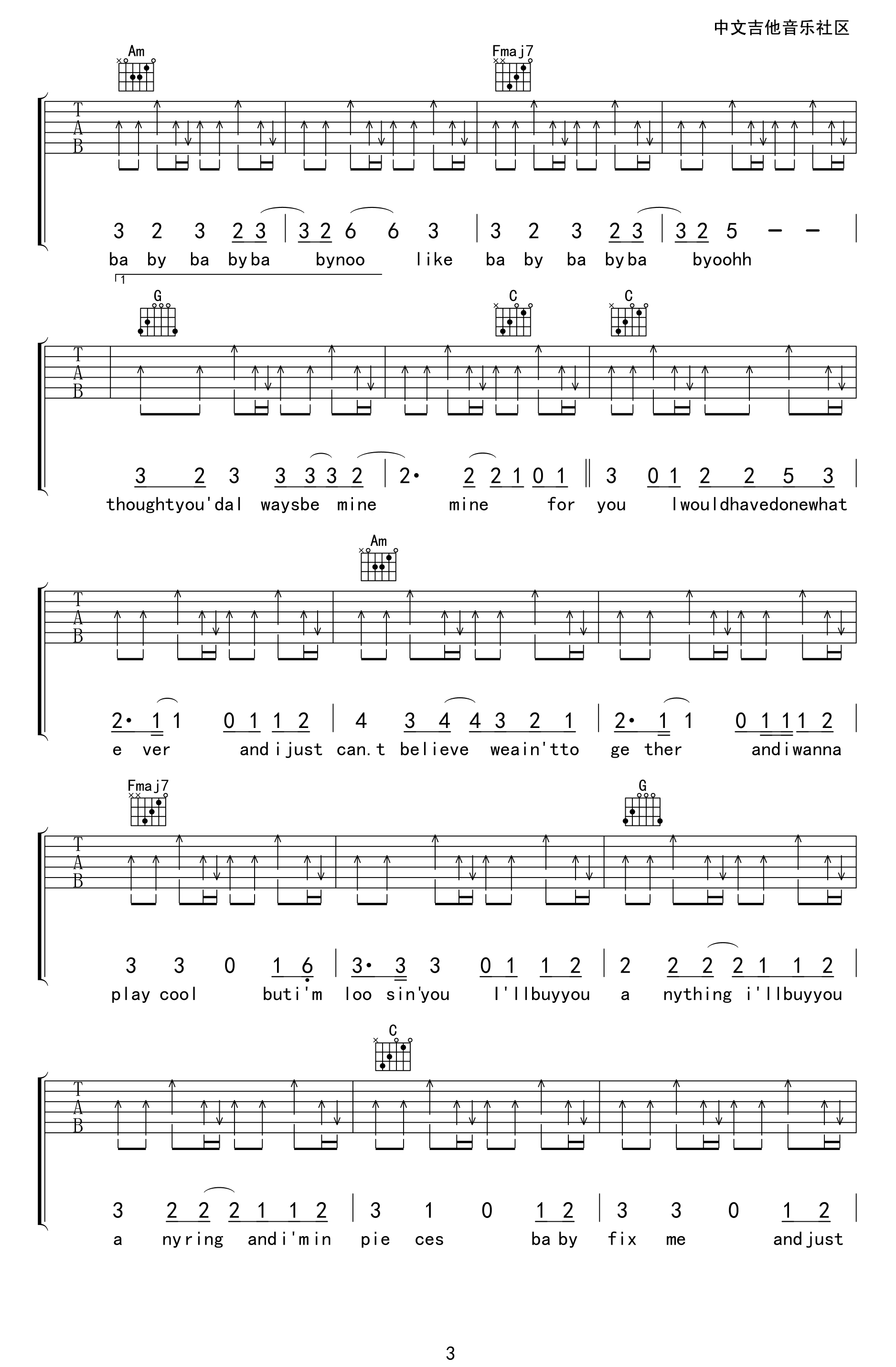 Baby吉他谱第(3)页