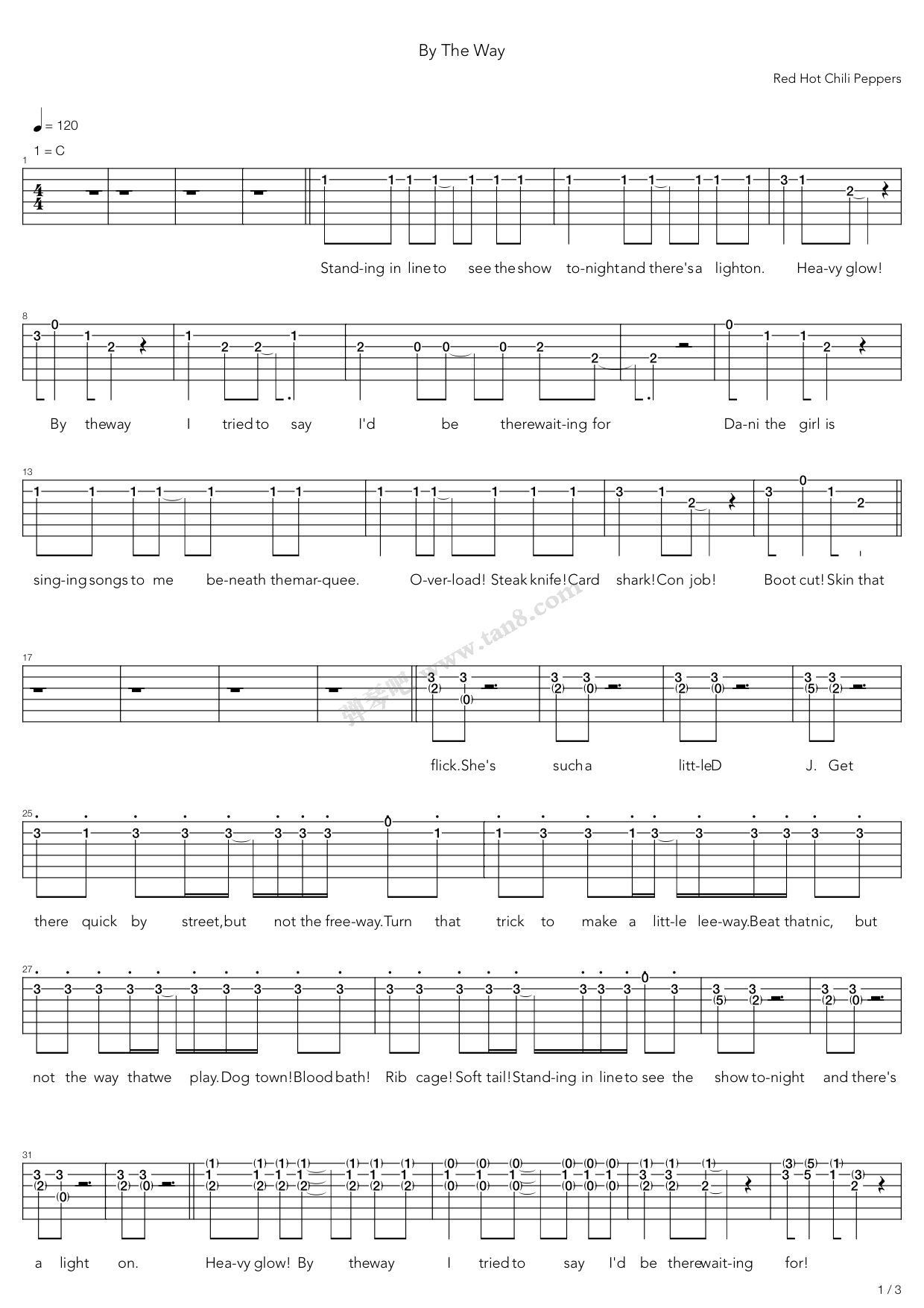 bytheway吉他谱第(1)页