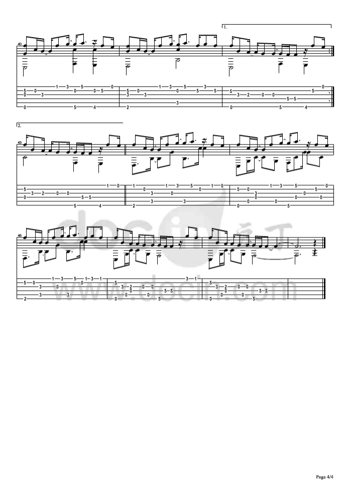 一番の宝物吉他指弹谱第(4)页