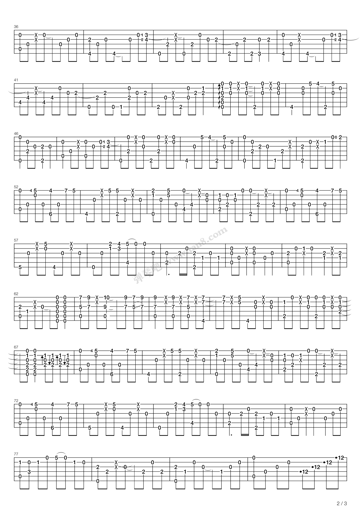 ChristmasRose吉他指弹谱第(2)页
