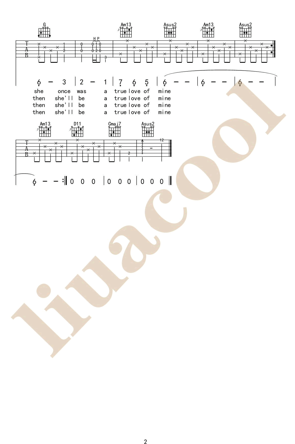 斯卡布罗集市吉他谱C调第(2)页