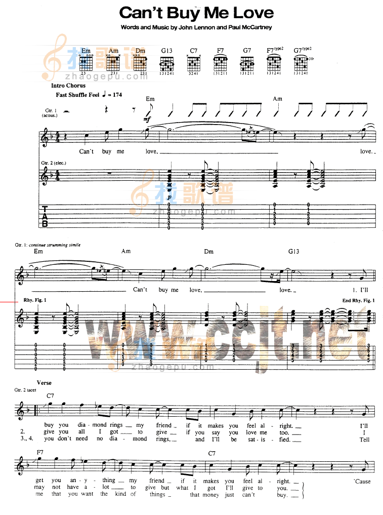Can‘tBuyMeLove吉他谱