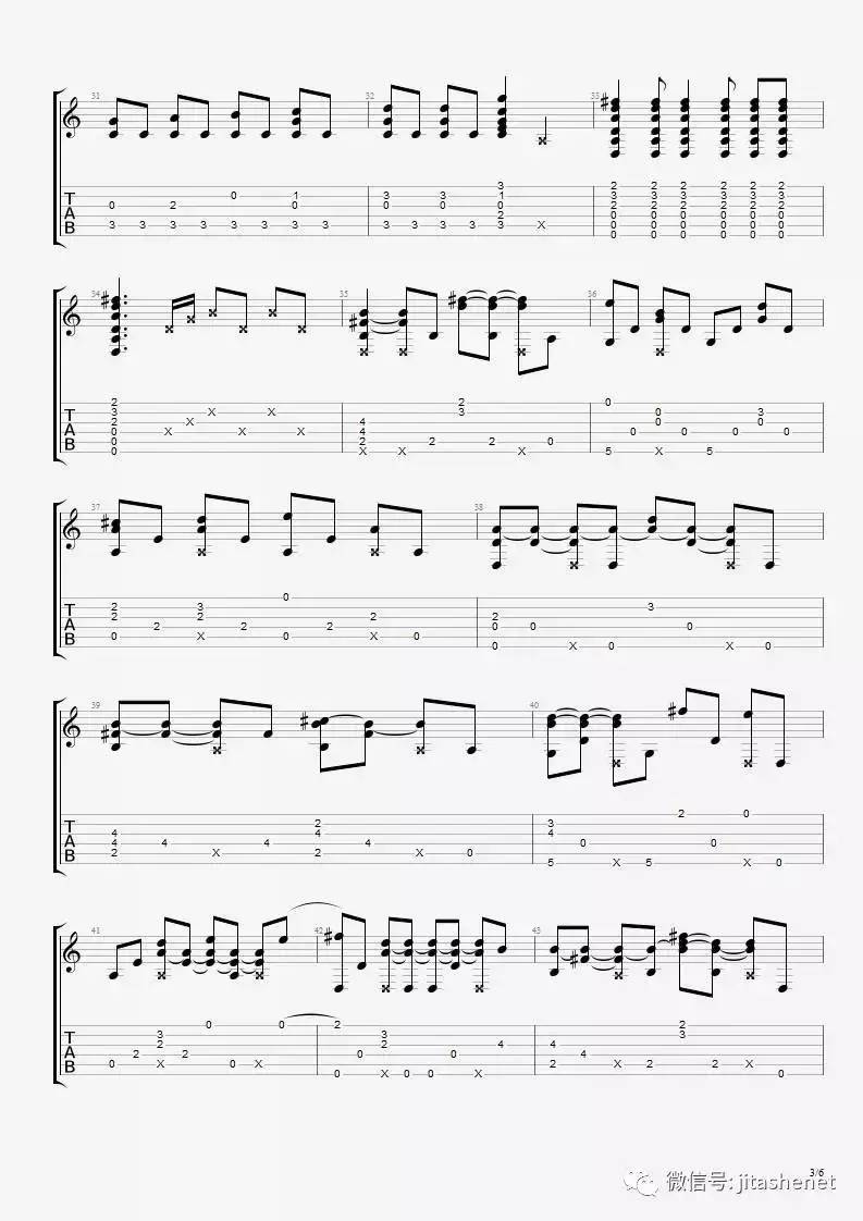 平行线吉他指弹谱第(3)页