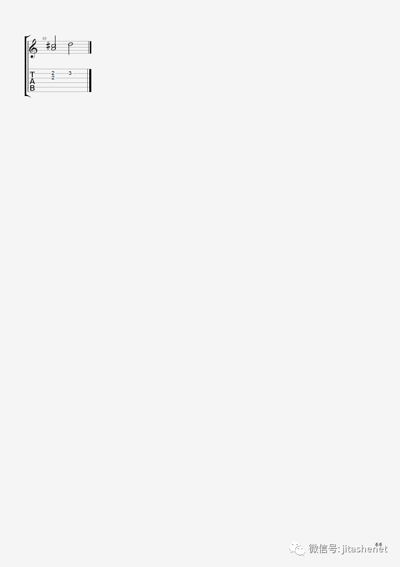 平行线吉他指弹谱第(6)页