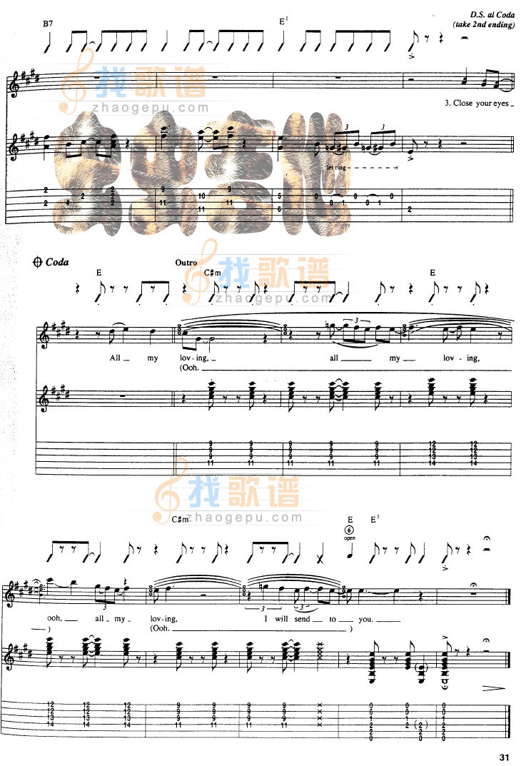 AllMyLoving吉他谱第(4)页