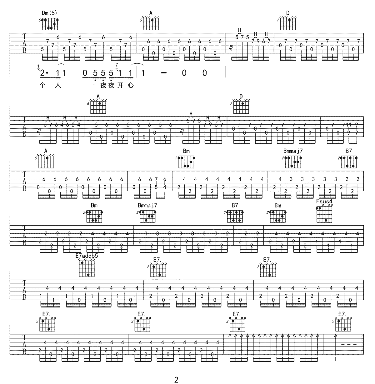 日吉他谱第(2)页