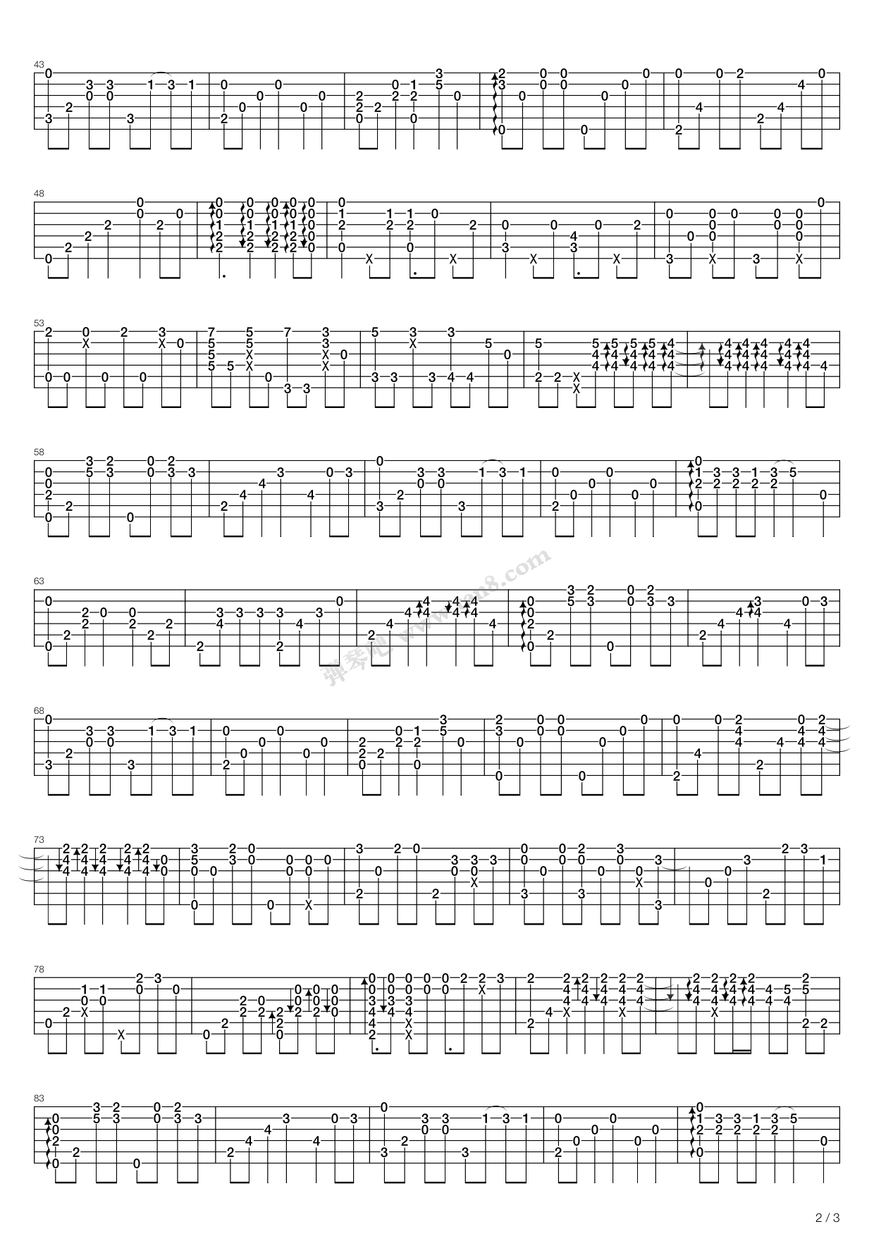 WestSky吉他指弹谱第(2)页