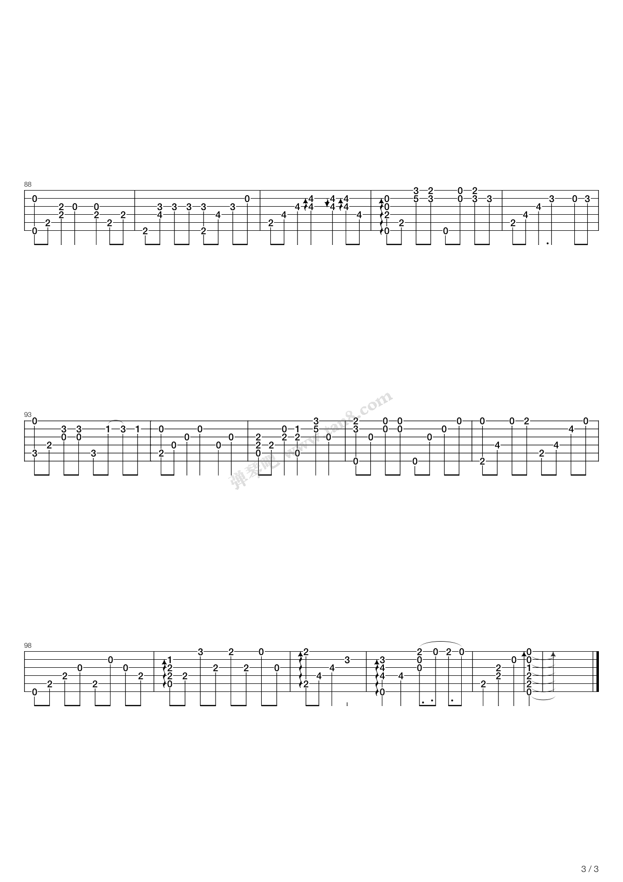 WestSky吉他指弹谱第(3)页