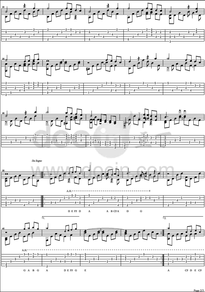SundialDreams吉他指弹谱第(2)页