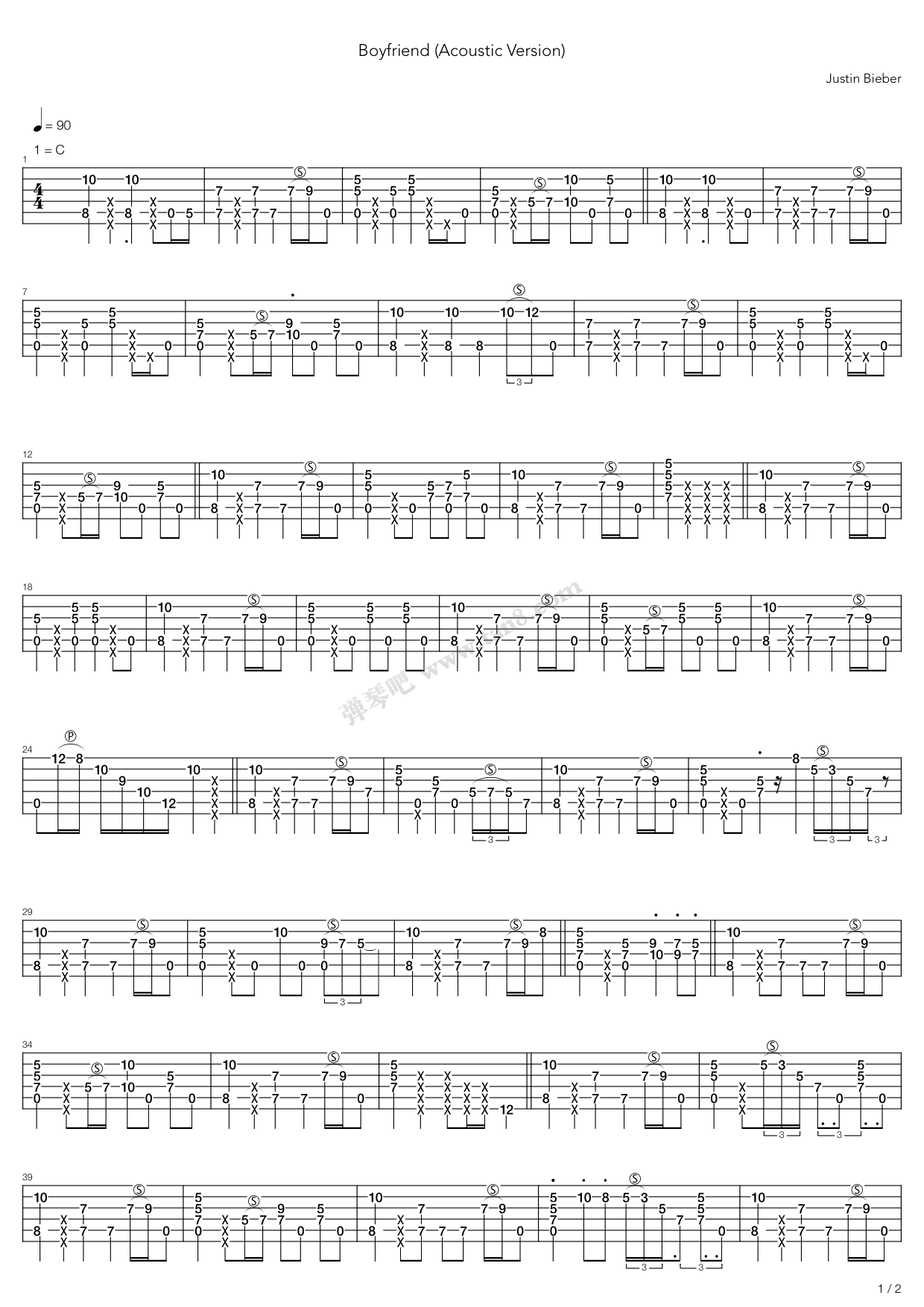 Boyfriend吉他谱第(1)页