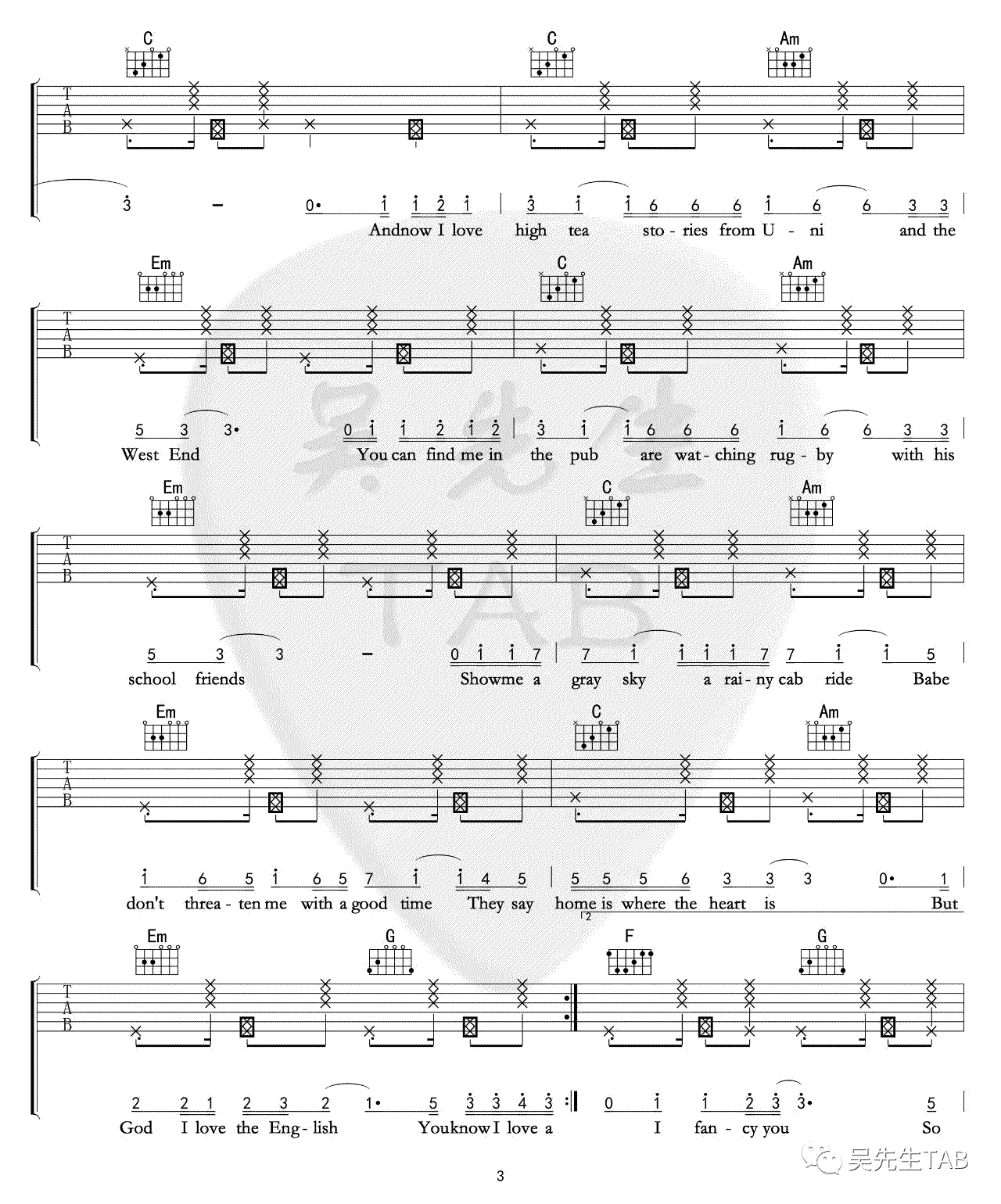 LondonBoy吉他谱C调第(3)页