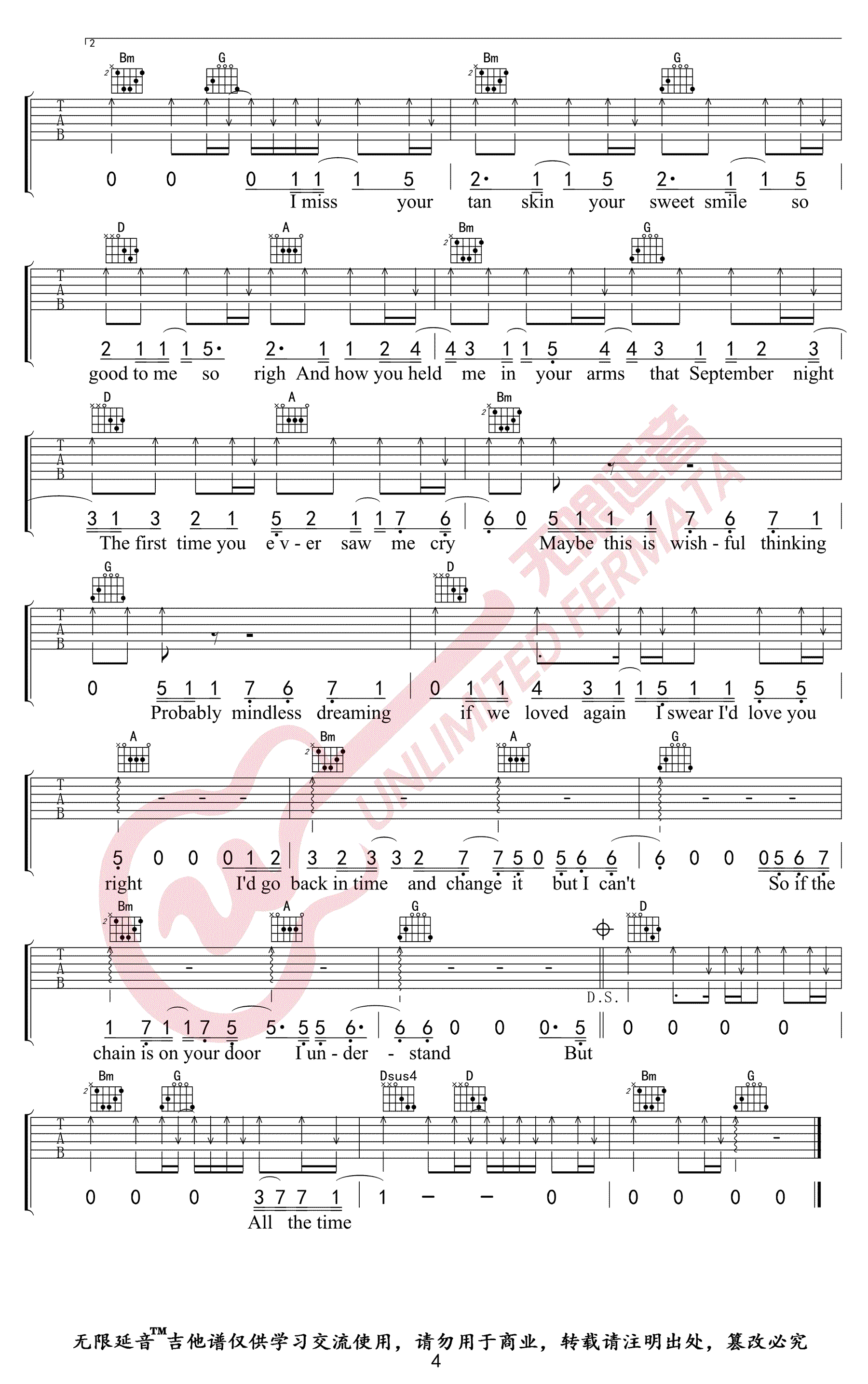 BackToDecember吉他谱第(4)页