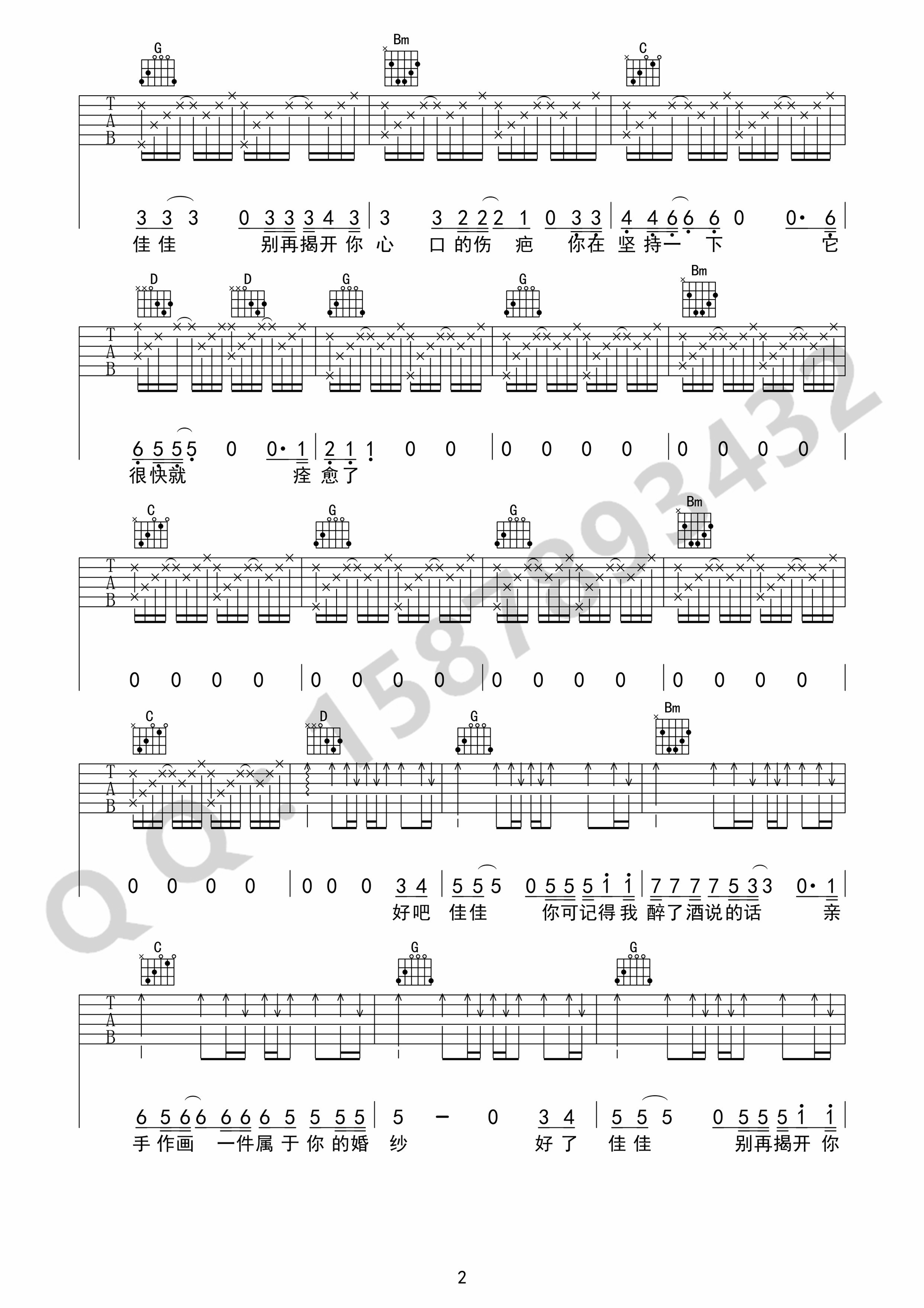 佳佳吉他谱第(2)页