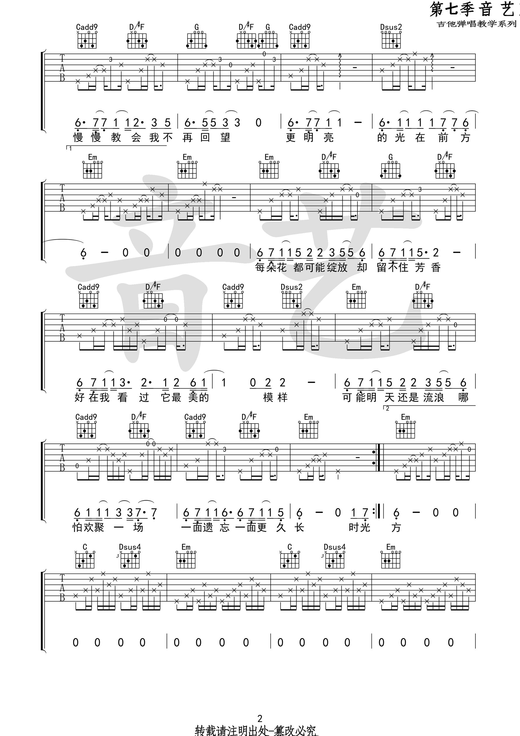 前方吉他谱第(2)页
