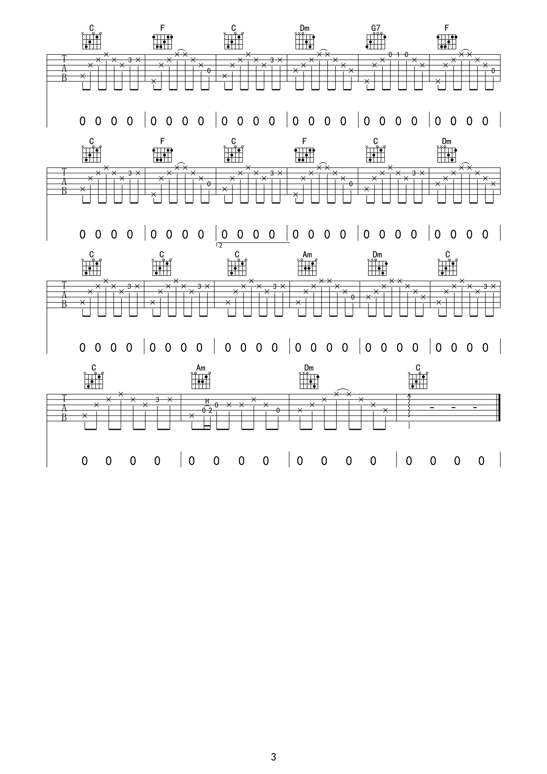 民谣在路上吉他谱第(3)页